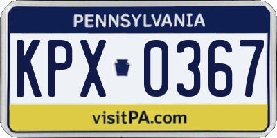 PA license plate KPX0367