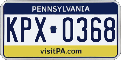 PA license plate KPX0368