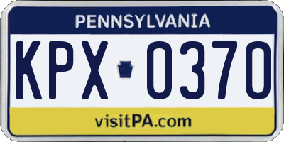 PA license plate KPX0370