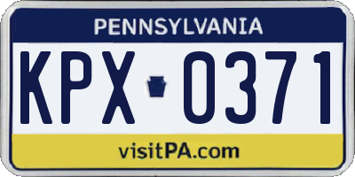 PA license plate KPX0371