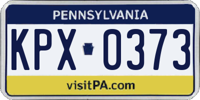PA license plate KPX0373
