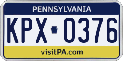 PA license plate KPX0376