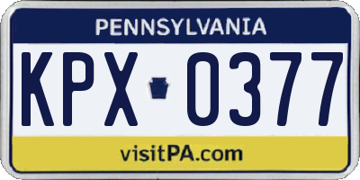 PA license plate KPX0377