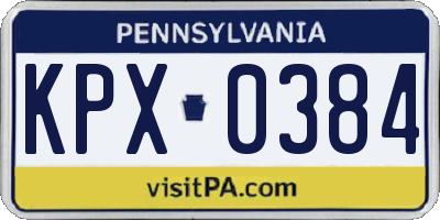 PA license plate KPX0384