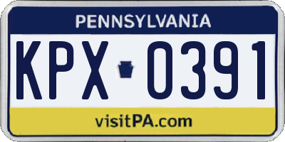 PA license plate KPX0391
