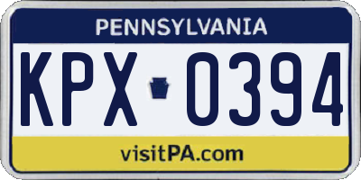 PA license plate KPX0394