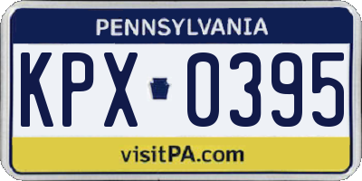 PA license plate KPX0395