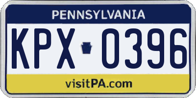 PA license plate KPX0396