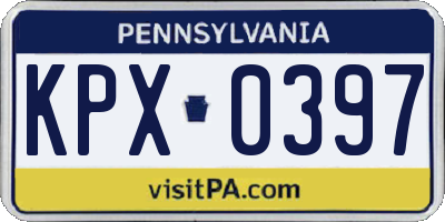 PA license plate KPX0397