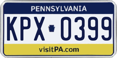 PA license plate KPX0399