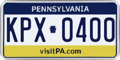 PA license plate KPX0400