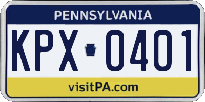 PA license plate KPX0401