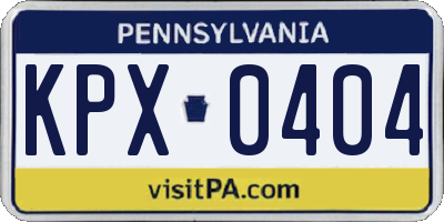 PA license plate KPX0404