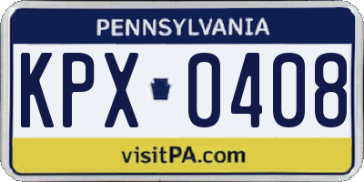 PA license plate KPX0408