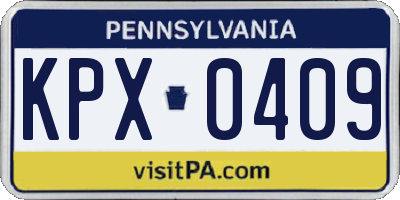 PA license plate KPX0409