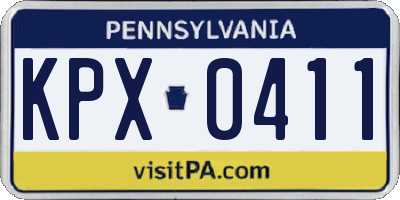 PA license plate KPX0411