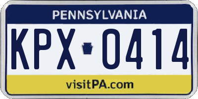 PA license plate KPX0414