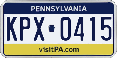PA license plate KPX0415