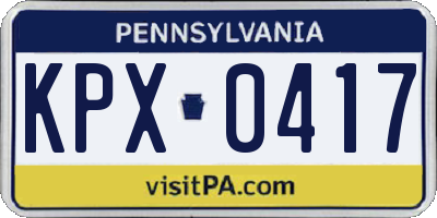 PA license plate KPX0417