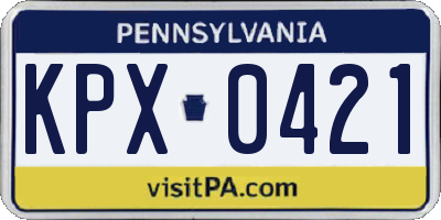 PA license plate KPX0421