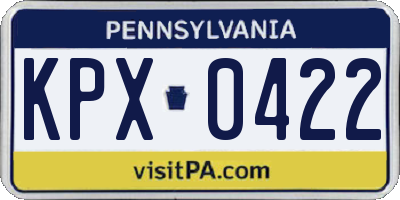 PA license plate KPX0422