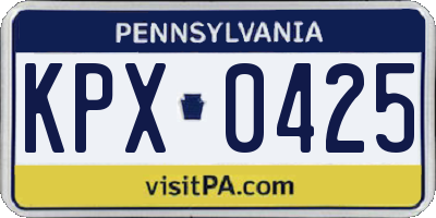 PA license plate KPX0425