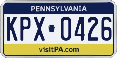 PA license plate KPX0426