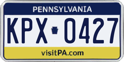PA license plate KPX0427