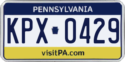 PA license plate KPX0429