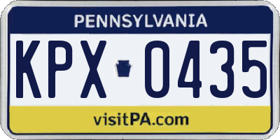 PA license plate KPX0435