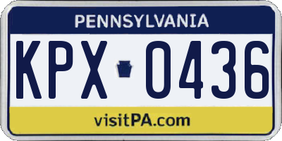 PA license plate KPX0436