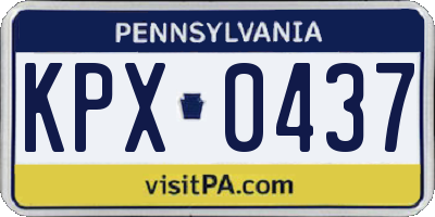 PA license plate KPX0437
