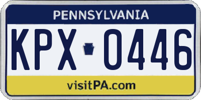 PA license plate KPX0446