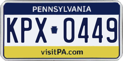 PA license plate KPX0449