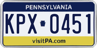 PA license plate KPX0451
