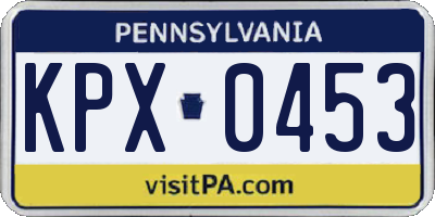 PA license plate KPX0453