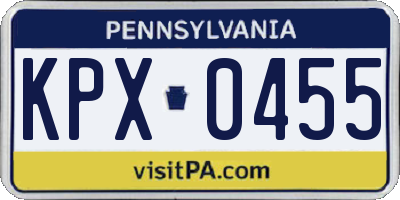 PA license plate KPX0455