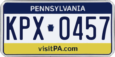PA license plate KPX0457
