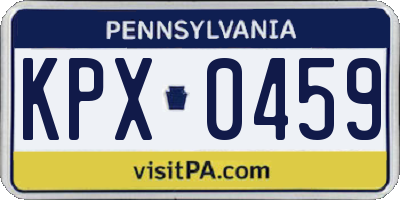PA license plate KPX0459