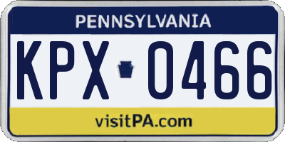 PA license plate KPX0466