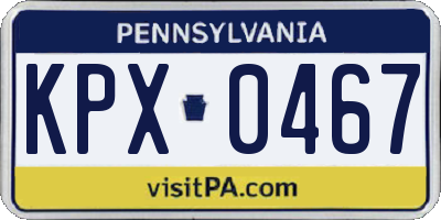 PA license plate KPX0467