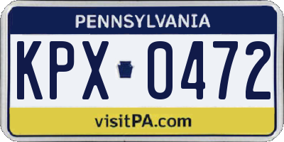 PA license plate KPX0472