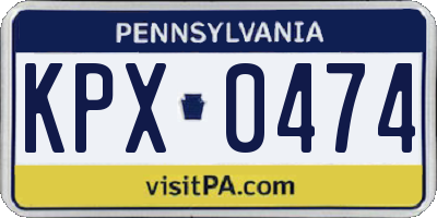 PA license plate KPX0474