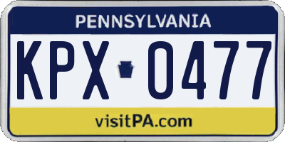 PA license plate KPX0477
