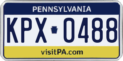 PA license plate KPX0488