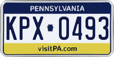 PA license plate KPX0493