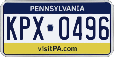 PA license plate KPX0496