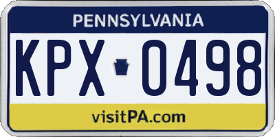 PA license plate KPX0498