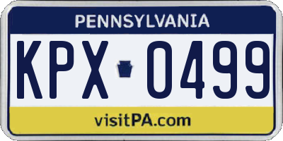 PA license plate KPX0499
