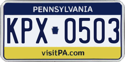 PA license plate KPX0503